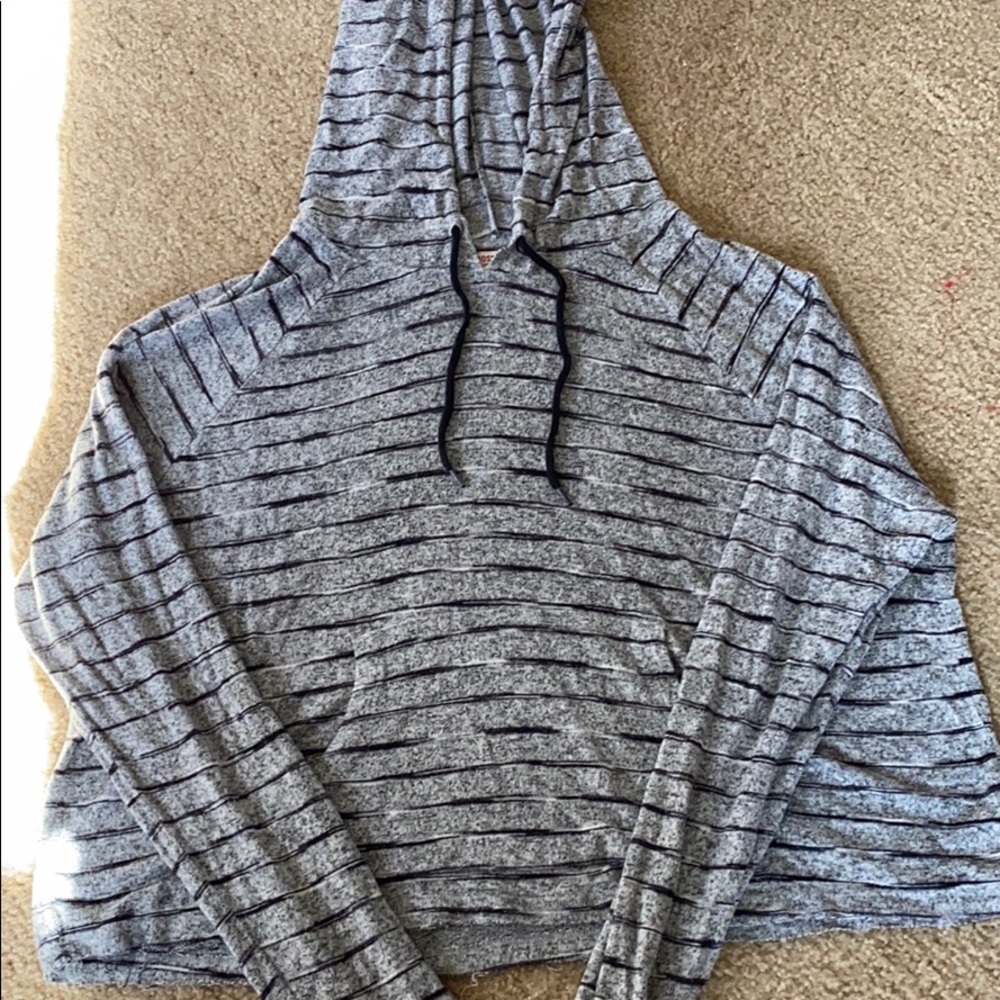 black and grey sweatshirt